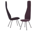 Bla Station Poppe high-back lounge chairs with fully upholstered seats and backrests in deep burgundy.