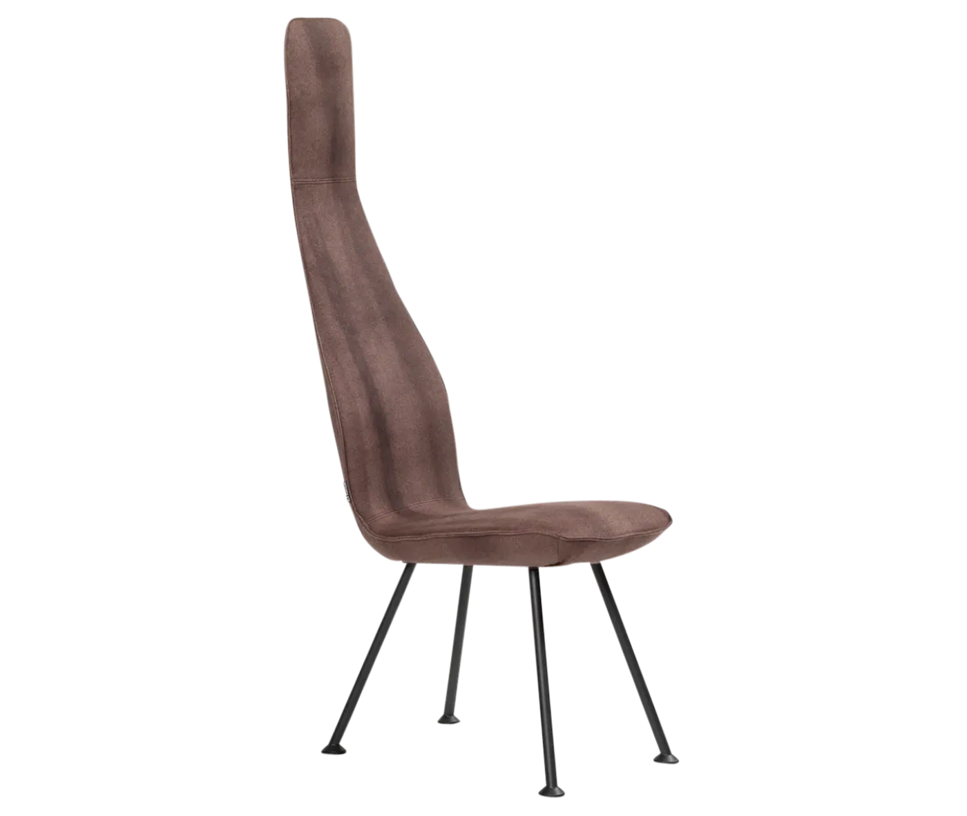 Bla Station Poppe high-back lounge chair, front-right view with fully upholstered patterned seat and slim metal legs.