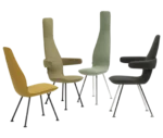 Bla Station Poppe lounge chairs in high-back and low-back versions with assorted upholstery.