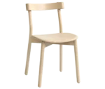 Bla Station Still Life chair, front-right view in natural timber with an upholstered seat.