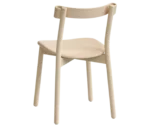 Bla Station Still Life chair, angled back view in natural timber with an upholstered seat.