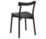 Bla Station Still Life chair, angled back view in dark timber with an upholstered seat.