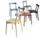 Bla Station Still Life chairs in assorted finish with all timber material, curved backrest and slim legs.