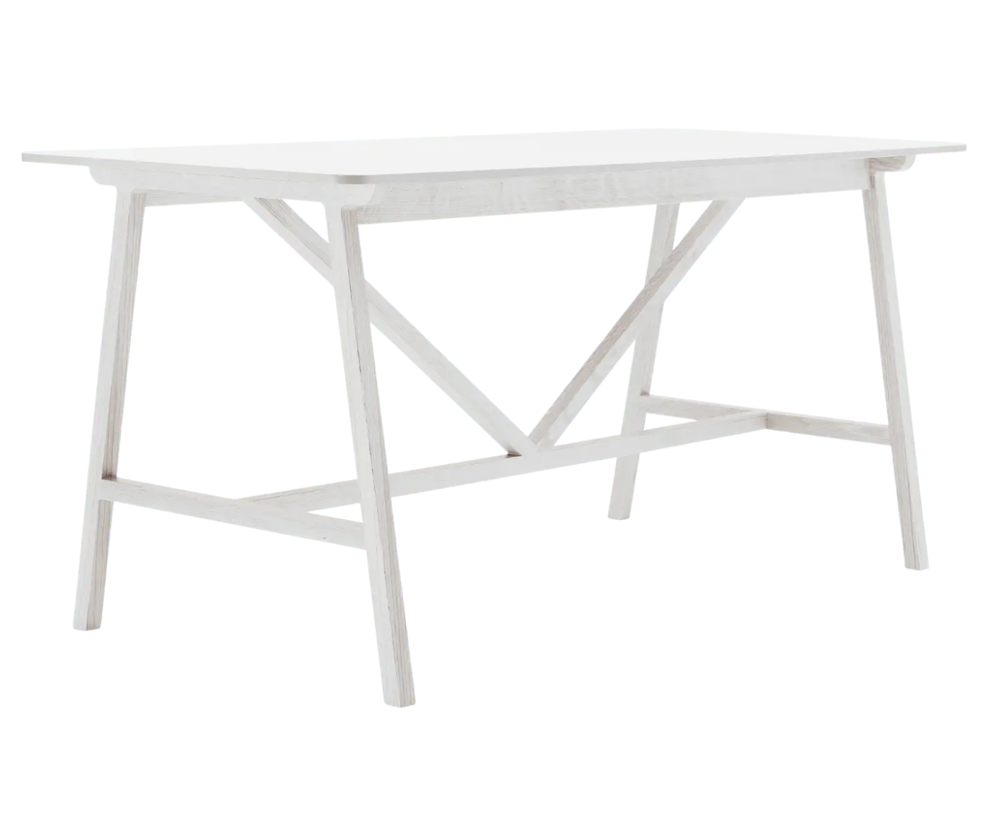 Boss Design Agent High table, angled front-left view, white tabletop with white frame.