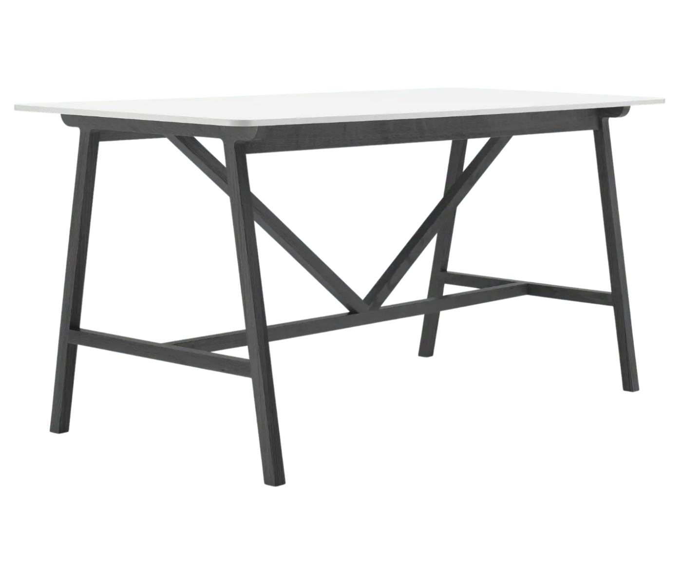 Boss Design Agent High table, angled front-left view, white tabletop with black frame.
