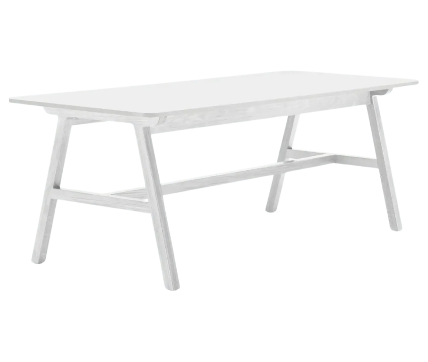 Boss Design Agent Low table, shown in front-left view, white tabletop and white frame.