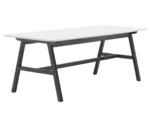 Boss Design Agent Low table, shown in front-left view, white tabletop and black frame.