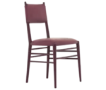 Cizeta Alpha 2522 hospitality chair shown in front-right view with a burgundy timber frame and upholstered seat and backrest.