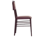 Cizeta Alpha 2522 hospitality chair shown in right-side view with a burgundy timber frame and upholstered seat and backrest.