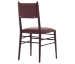 Cizeta Alpha 2522 hospitality chair shown in rear view with a burgundy timber frame and upholstered seat and backrest.