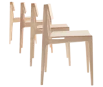 Cizeta Derby 2601 hospitality chairs shown lined up diagonally with light ash timber frames.