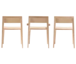 Cizeta Derby 2602 hospitality chairs shown back view lined up and solid timber frame.