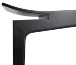 Detail side view of Cizeta Derby 2603 in black solid timber and curved plywood seat.