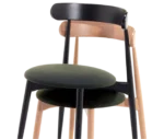 Close-up of Cizeta Frisbee 2431 chairs stacked together.