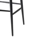 Detail of the Cizeta Frisbee 2432 stool legs in black timber.