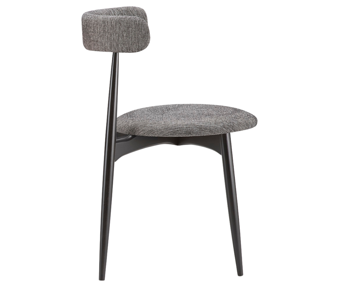 Cizeta Frisbee 2433 hospitality chair in right-side view, timber frame, upholstered seat and backrest.