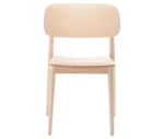 Cizeta Grado 2541 hospitality chair in front view light timber frame and rounded-rectangle backrest.