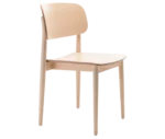 Cizeta Grado 2541 hospitality chair in front-right view light timber frame and rounded-rectangle backrest.