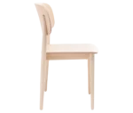 Cizeta Grado 2541 hospitality chair in right-side view light timber frame and rounded-rectangle backrest.