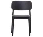 Cizeta Grado 2541 hospitality chair in front view black timber frame and upholstered seat.