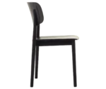 Cizeta Grado 2541 hospitality chair in right-side view black timber frame and rounded-rectangular backrest.