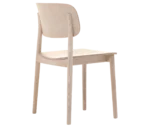 Cizeta Grado 2541 hospitality chair in back view light timber frame and rounded-rectangle backrest.