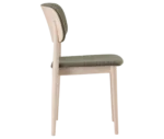 Cizeta Grado 2544 hospitality chair in left-side view, timber frame, upholstered seat and backrest.