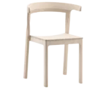 Cizeta Torso chair in front-right view crafted entirely from timber frame and curved backrest.