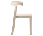 Cizeta Torso chair in lefit-side view crafted entirely from timber frame and curved backrest.