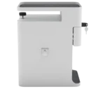 Elevar Anti-Gravity Caddy storage in side view, black metal frame, and felt-lined shelves.
