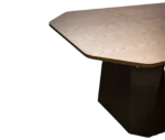 NEATT Petra occasional table close-up view with timber tabletop and sculptural pedestal base.