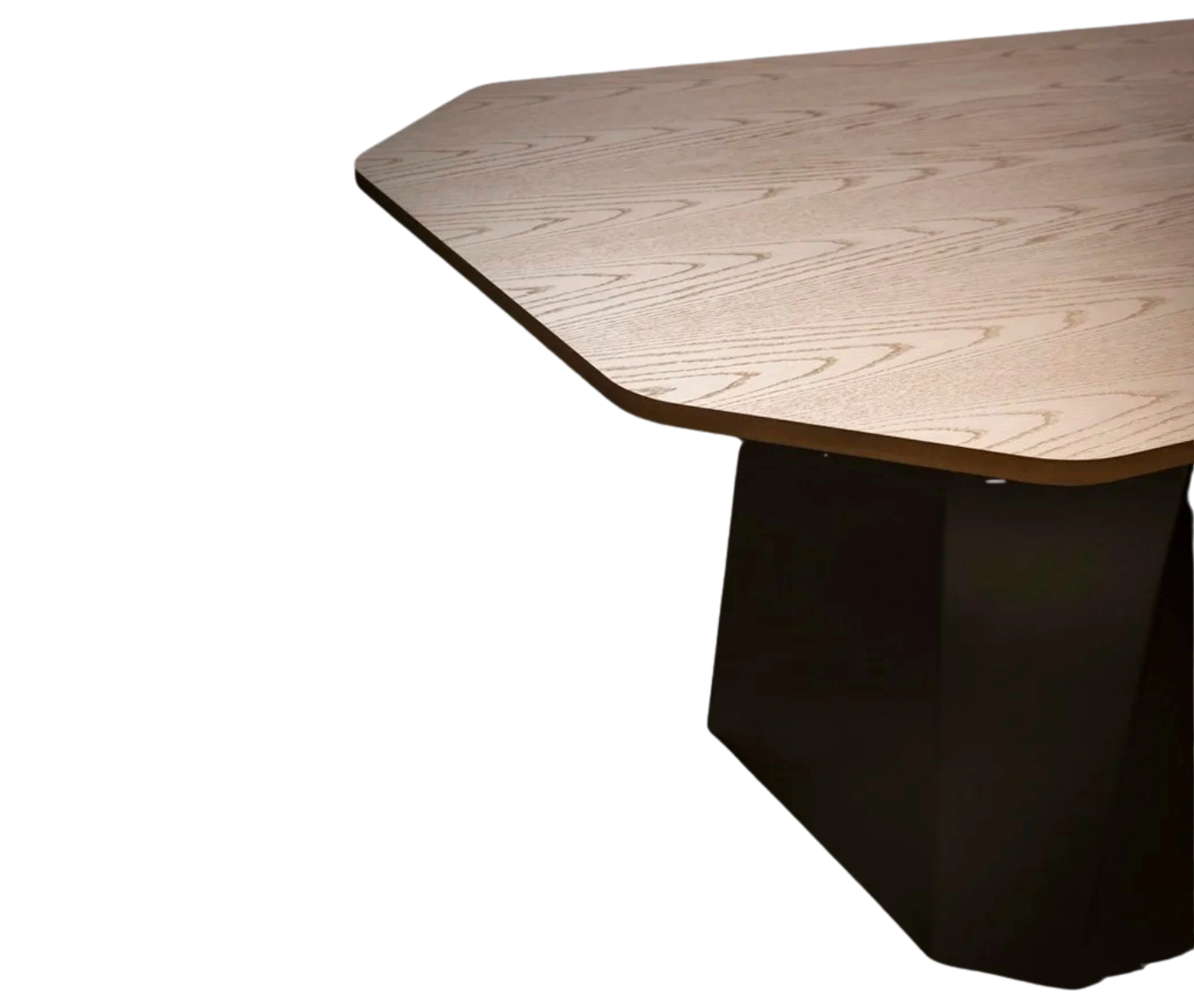 NEATT Petra occasional table close-up view with timber tabletop and sculptural pedestal base.