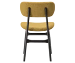 P4 Annalisa C2 hospitality chair in back view, upholstered backrest and seat, and dark timber frame.