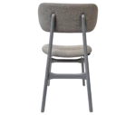 P4 Annalisa C2 hospitality chair in back view, grey upholstered seat, and timber frame.