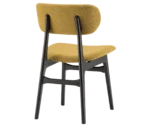 P4 Annalisa C2 hospitality chair in back-right view, upholstered backrest and seat, and dark timber frame.