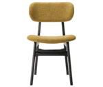 P4 Annalisa C2 hospitality chair in front view, upholstered backrest and seat, and dark timber frame.