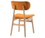 P4 Annalisa C2 hospitality chair in back-right view, orange upholstered seat, and timber frame.