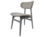 P4 Annalisa C2 hospitality chair in front-left view, grey upholstered seat, and timber frame.