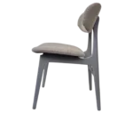 P4 Annalisa C2 hospitality chair in left-side view, grey upholstered seat, and timber frame.