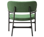 P4 Annalisa L2 lounge chair in back view, upholstered seat and backrest, and dark timber frame.
