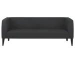 True Biblis BB3 wide sofa, front view with black upholstery and metal legs.