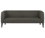 True Biblis BB3 wide sofa, front view with dark grey upholstery and metal legs.