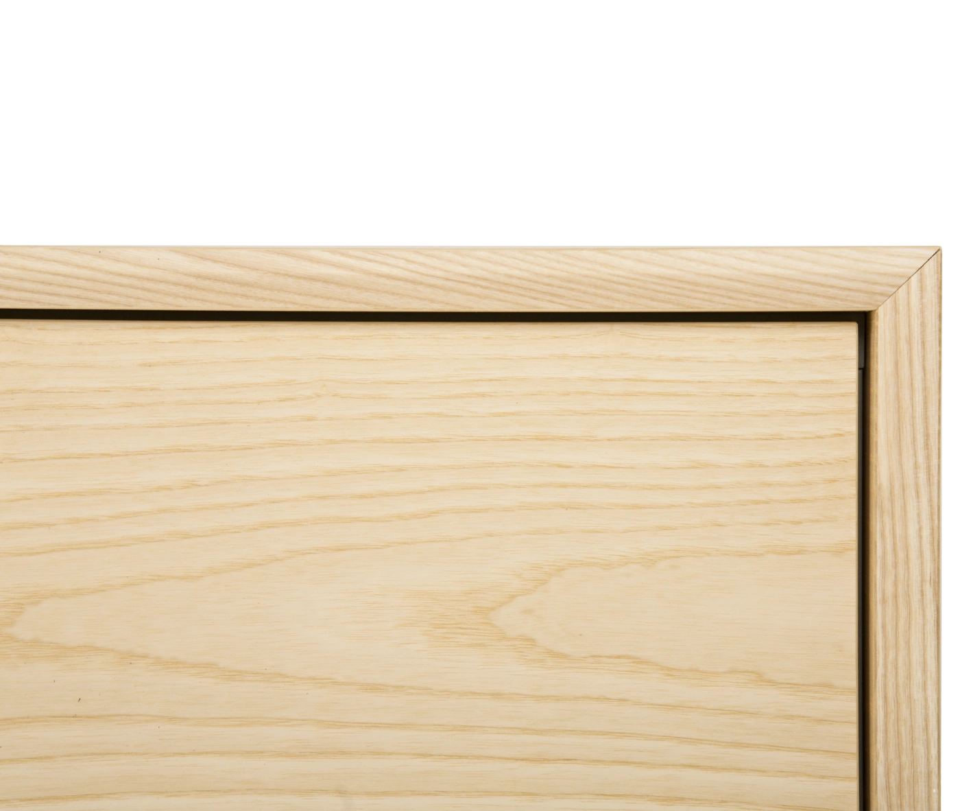 Detail of True Blade low storage cabinet with light timber frame.