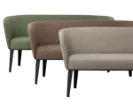 True Clara 300 sofa collection shown in assorted upholstery with curved backrests.