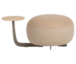 True Code modular chair with a rounded seat and integrated occasional table on a curved frame.