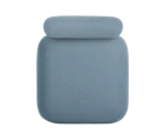 True Code modular seat top view with light blue upholstery, soft rounded form, and backrest.
