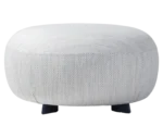 True Code modular seat with textured white upholstery, a soft rounded form and dark legs.