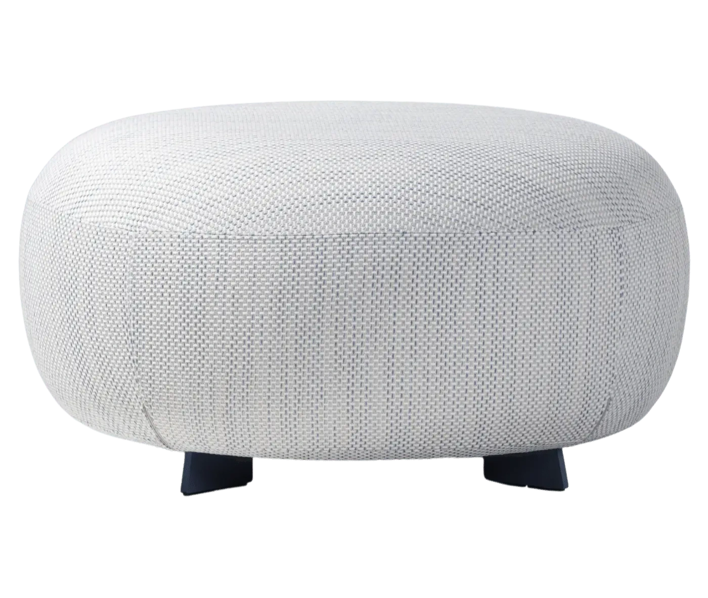 True Code modular seat with textured white upholstery, a soft rounded form and dark legs.