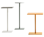 True Cremino tables with rectangular and round tops in assorted finishes.