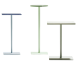 True Creminotables in front view with rectangular and round tops in assorted finishes.